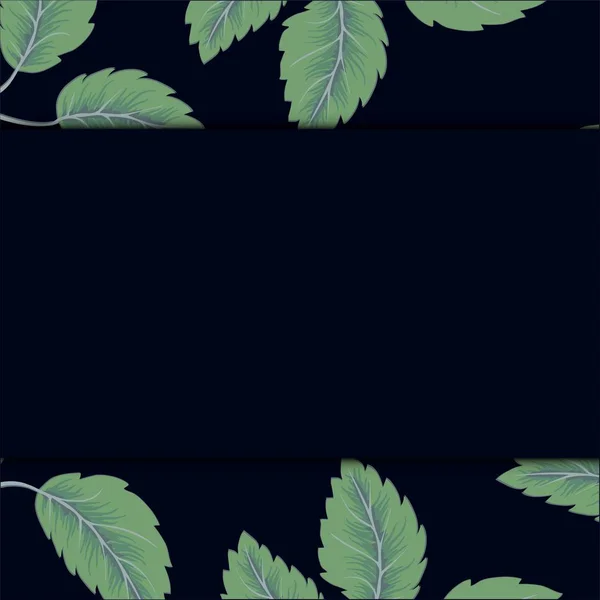 Modèle Frais Cadre Feuilles Herbe Verte Printemps Avec Illustration Vectorielle — Image vectorielle