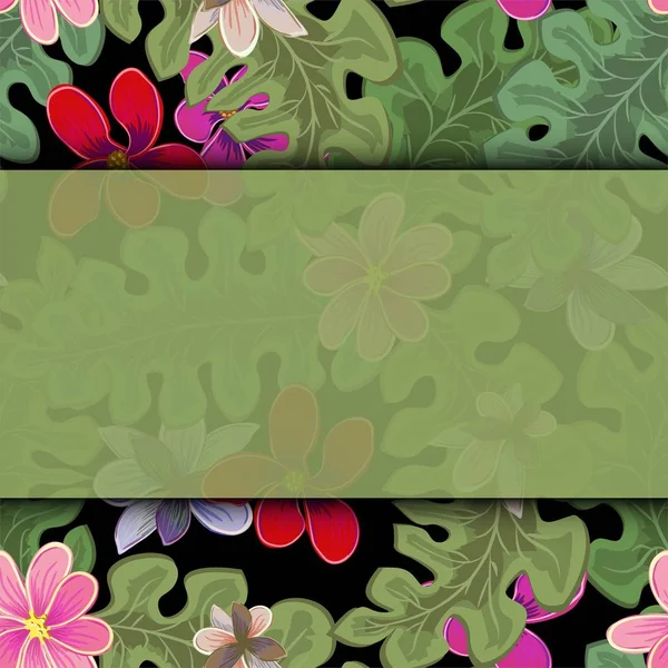 Fond Tropical Été Avec Des Feuilles Palmier Papier Peint Exotique — Image vectorielle
