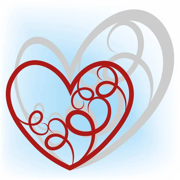 Illustration Vectorielle Carte Happy Valentines Day Typographie Objet Rouge Sur — Image vectorielle