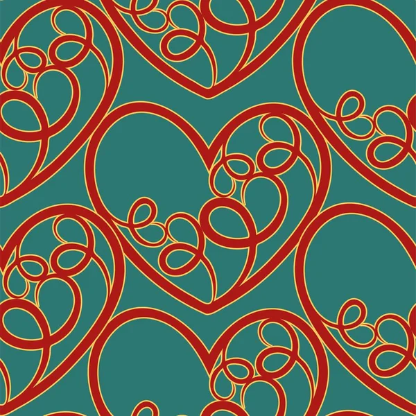 Seamless Vector Pattern Featuring Repeating Hearts Romantic Texture Would Ideal — Stock Vector