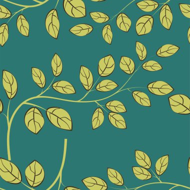 Güzel yaprakları Dikişsiz desen vektör çizim eps 10