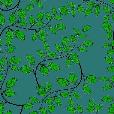 Güzel yaprakları Dikişsiz desen vektör çizim eps 10