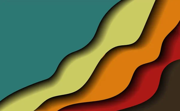 Colorful Contrast Corporate Waves Background Vector Design — ストックベクタ