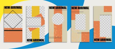 Sosyal ağlar için düzenlenebilir trendy şablonu. Vektör çizim sosyal medya için