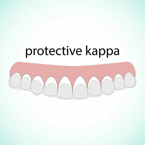 Teeth Illustration Vector Erased Teeth Protective Kappa Dental Concept — Stock Vector