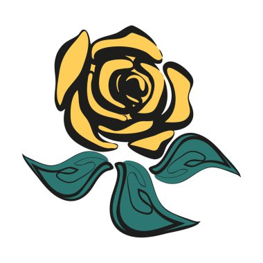 Güzel, beyaz arka plan üzerinde renkli gül Flower izole. Vektör çizim