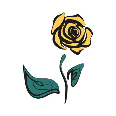 Güzel, beyaz arka plan üzerinde renkli gül Flower izole. Vektör çizim