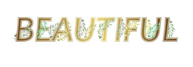 Altın sloganı grafik güzel yeşil dallar için baskı tişört. Vektör çizim