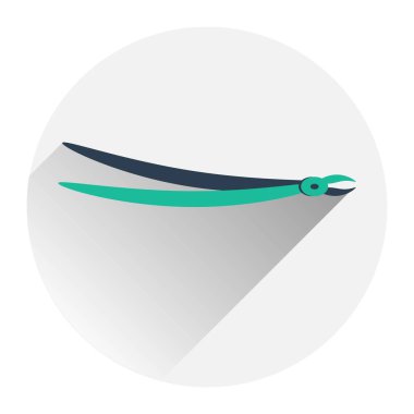 Çelik diş cerrahi pens simgesi. Çelik cerrahi pens vektör ikon gri arka plan üzerinde izole web için düz illüstrasyon