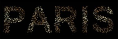 Paris vektör kaligrafi illüstrasyon altın tarzı.