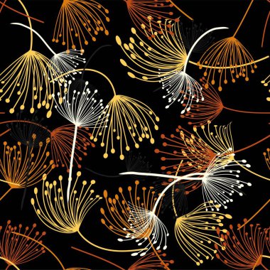 seamless modeli. Uçan karahindiba tohum. Şık Yinelenen doku. vektör.