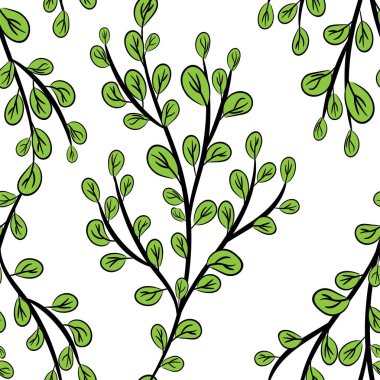 Yeşil yapraklı dal dikişsiz vektör illüstrasyon eps 10.
