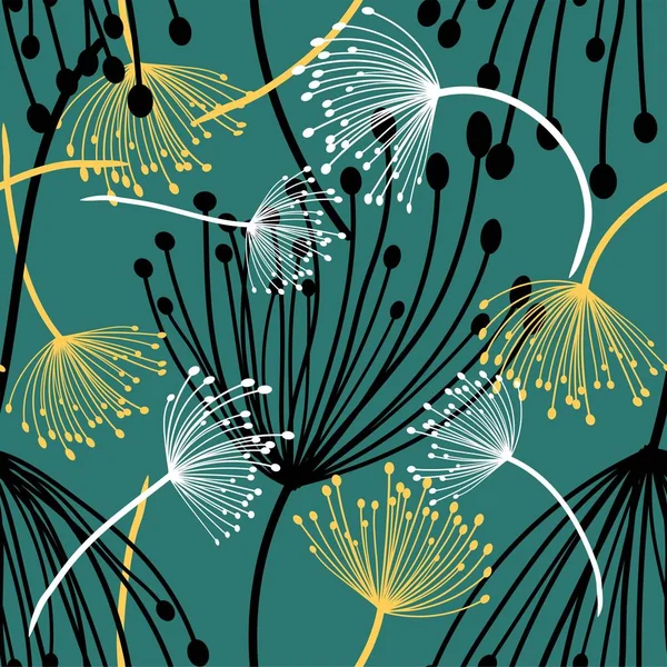 Maskros blommor, sömlösa mönster, vektor illustration EPS 10 — Stock vektor