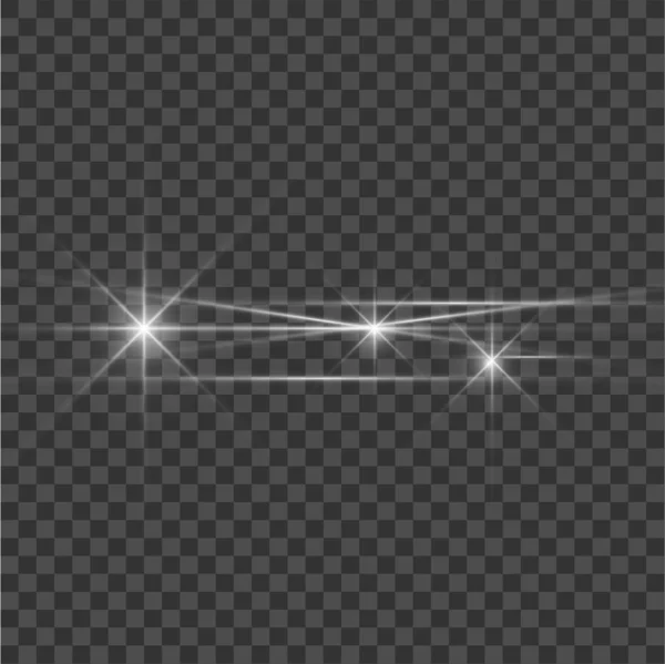 Wit mooi licht explodeert met een transparante explosie. Vector, heldere illustratie voor perfect effect met sprankelingen. Heldere ster. Transparante glans van het glansverloop, heldere flits. — Stockvector