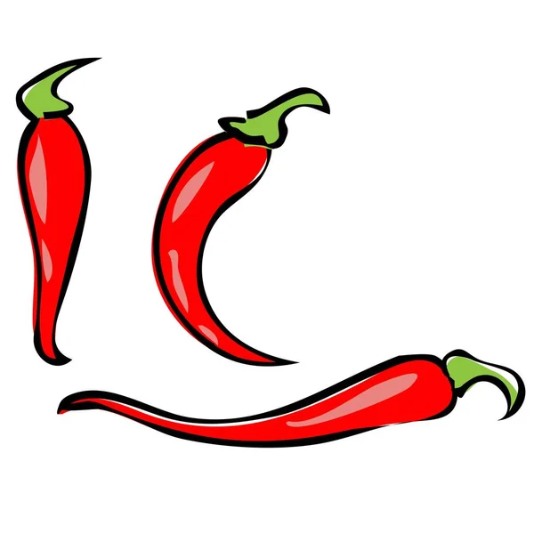 Chilipfeffer isoliert auf weißem Hintergrund. Chilischote aus Pflanzen der Gattung Paprika. red hot pepper icon realistische Vektordarstellung in flachem Stil. Küchengewürz. — Stockvektor