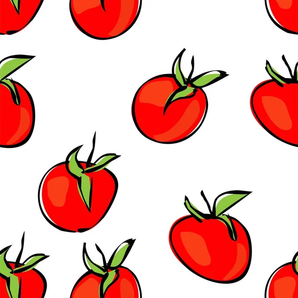 Des tomates. Diverses tomates sans couture - illustration vectorielle eps 10 — Image vectorielle