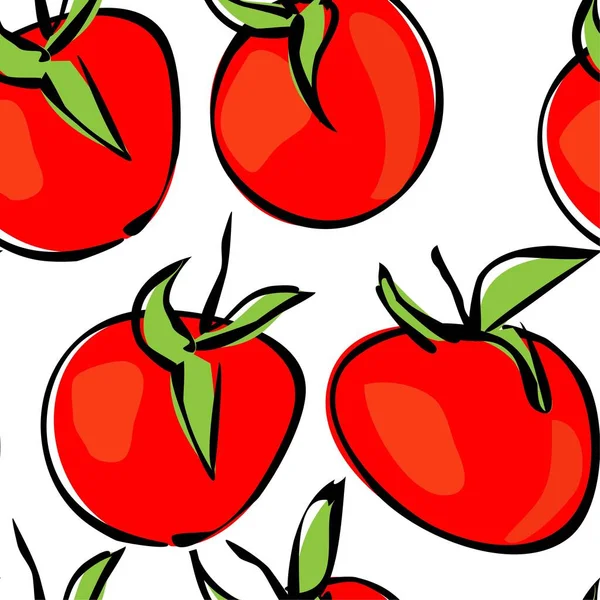 Des tomates. Diverses tomates sans couture - illustration vectorielle eps 10 — Image vectorielle