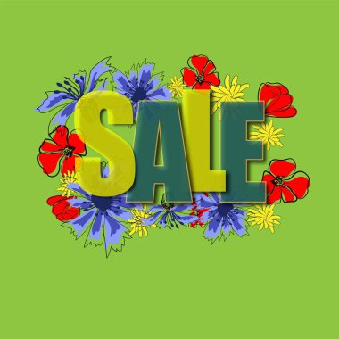 Yazıt satış haşhaş ile şablon. Vektör şablonu tasarımı. İş kavramı.