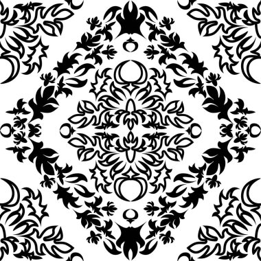 Kumaş tasarımı için kraliyet damask desen. Duvar kağıdı barok, damask.