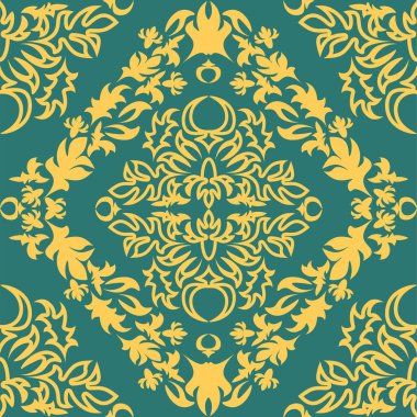 Kumaş tasarımı için kraliyet damask desen. Duvar kağıdı barok, damask.