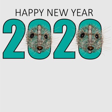 Vintage tarzı nda 2020 yıl sıçan. Xmas kutlaması.