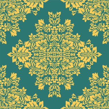 Kağıt tasarımı için İslam damask kartı. Vintage duvar kağıdı.