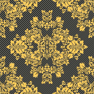 Beyaz arka planda damask tarzı damask kartı. Vektör çiçek tasarım kartı.