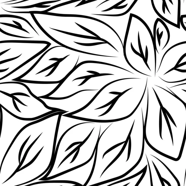 Φύλλα σε λευκό φόντο. Χωρίς ραφές. Απεικόνιση διανυσματικών φορέων. — Διανυσματικό Αρχείο