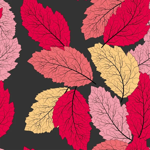 Mor konsept tasarımı için soyut sonbahar yaprakları. Sonbahar arka planı, mevsimsel kart. — Stok Vektör