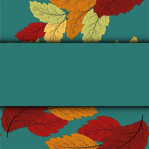 Kırmızı sonbahar yaprakları ile modern tasarım şablonu. Dekorasyon tasarımı için sonbahar yaprakları. — Stok Vektör