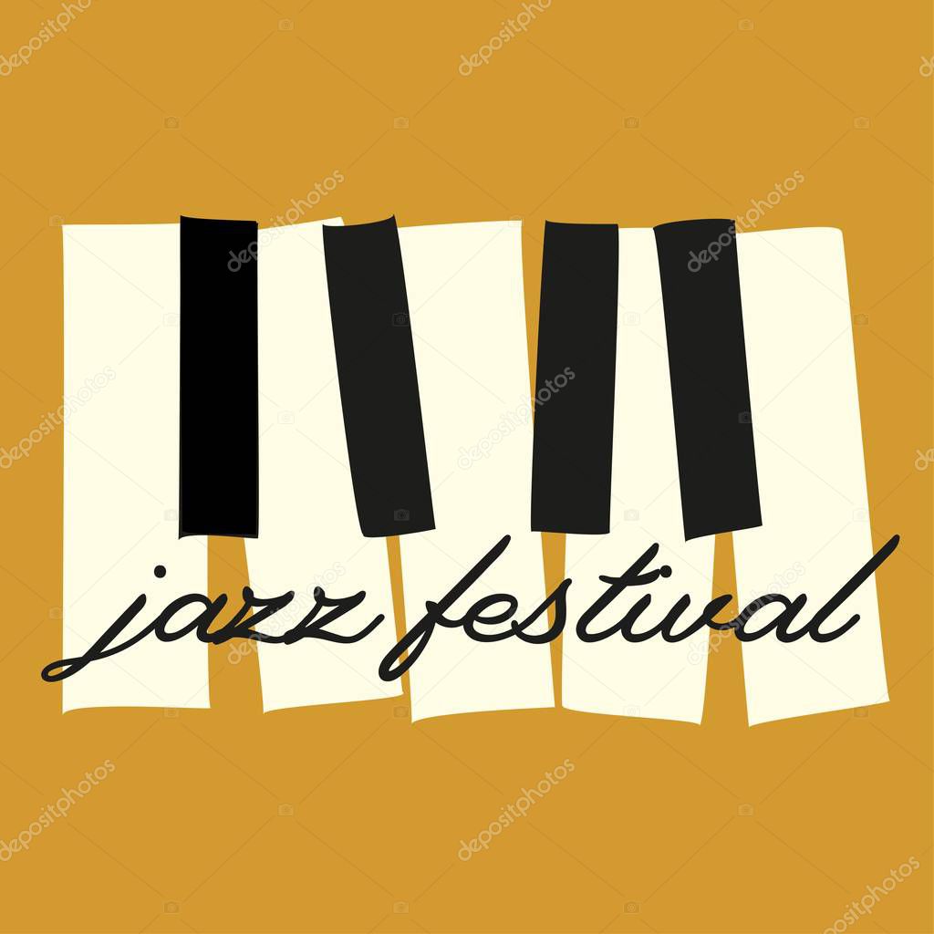 Classic jazz music festival, great design for any purposes. Flat style design. Vector banner.