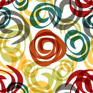 Çizgi sanat soyut daireler arka plan dijital duvar kağıdı tasarımı için sorunsuz. Kağıt tasarımı için renkli soyut daireler ile Vintage soyut kart.