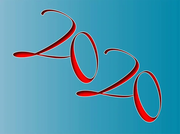 Opuscolo Realistico Con 2020 Simbolo Illustrazione Logo Felice Anno Nuovo — Vettoriale Stock