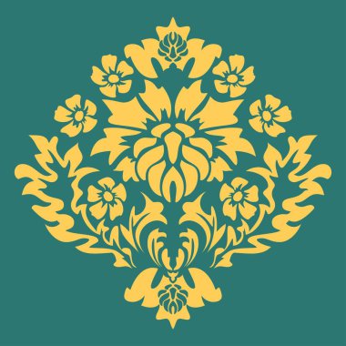 Satır resmi stilinde eleman şam deseni. Duvar kağıdı barok. Vektör süs şablonu. Dekoratif damask deseni. Rokoko süs