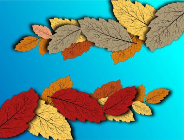 Sonbahar yaprakları. Yaprak dök. Vektör ağacı koleksiyonu. Vektör bayrağı. Web arkaplanı tasarımı için açık arkaplanda renkli sonbahar yapraklarına sahip modern poster