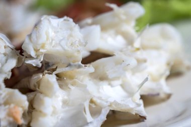Buharda pişmiş yengeç yemek Restoran / lezzetli üzerinde yakın Tayland (seçici odak deniz ürünleri)