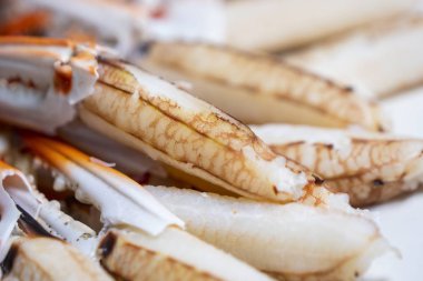 Buharda pişmiş yengeç yemek Restoran / lezzetli üzerinde yakın Tayland (seçici odak deniz ürünleri)