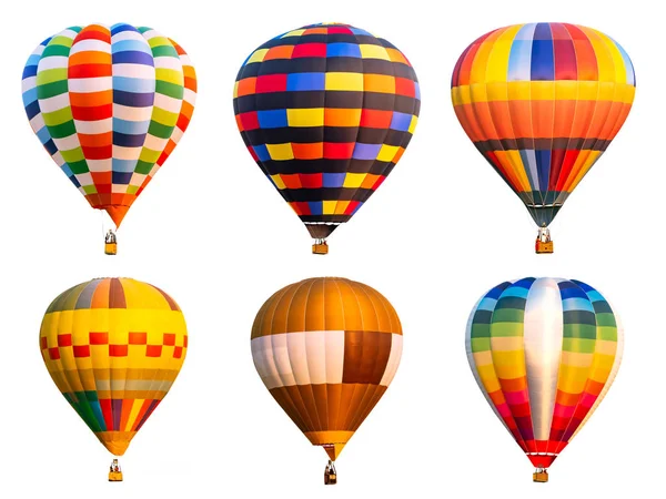 Coleção de balão de ar quente colorido em isolado 1 — Fotografia de Stock