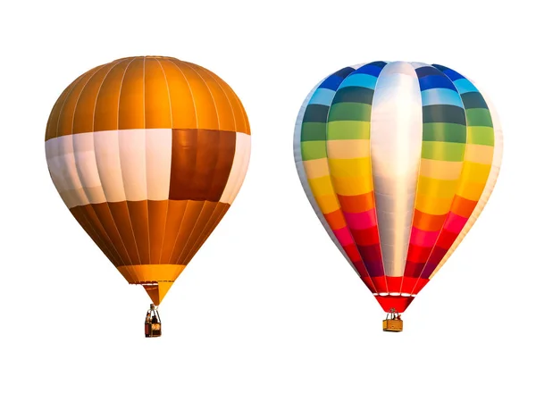 Dubbelganger Van Kleurrijke Luchtballon Geïsoleerde Witte Achtergrond — Stockfoto