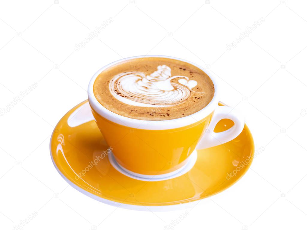 Orange cup of coffee cup on isolated background 2