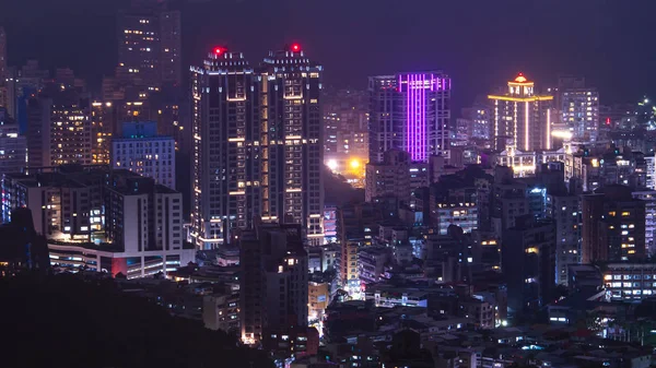 Vista alta da luz noturna da paisagem urbana de Taiwan em Taipei 8 — Fotografia de Stock