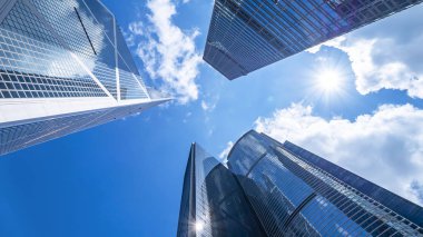 Hong Kong yüksek katlı gökdelen binaların Dikey görünümü 1