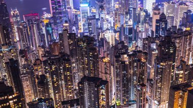 Hong Kong Cityscape gece ışığı 13