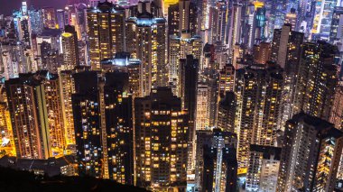 Hong Kong Cityscape gece ışığı 11