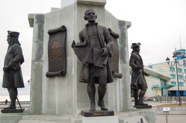 Khanty-Mansiysk şehri. Ugra. Rusya. Heykel grubu 