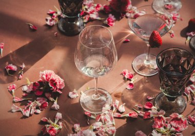 dianthus çiçek ve yaprakları ile gözlük 