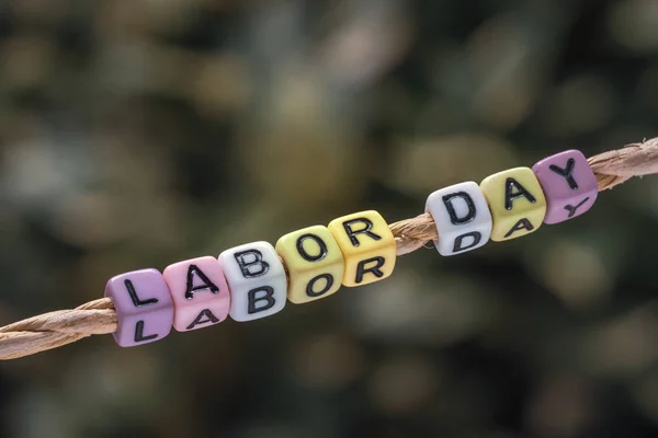 Labor Day Background Concpet Labor Day Word Hanging Rope Nature — Stock Photo, Image