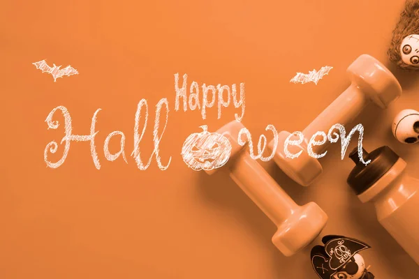 Feliz Día Halloween Con Fitness Ejercicio Entrenamiento Estilo Vida Saludable — Foto de Stock