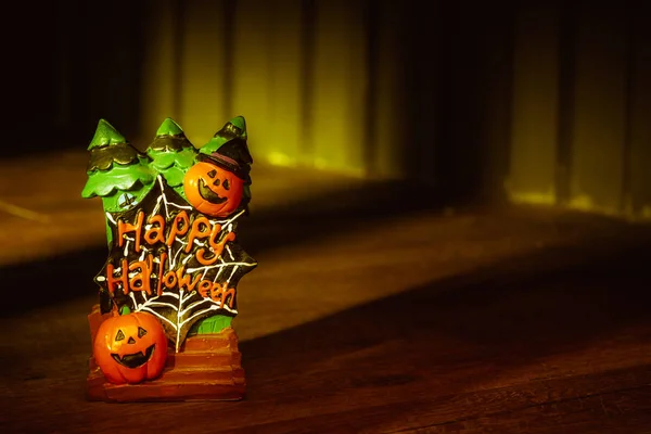 Halloween Festival Kopf Puppe Kürbisse Gespenstisch Dekoration Gespenstisch Leerzeichen Für — Stockfoto