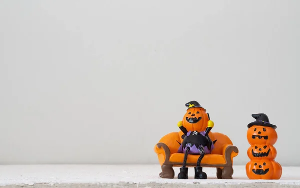 Halloween Festival Head Doll Pumpkins Hanté Décor Effrayant Espace Vide — Photo